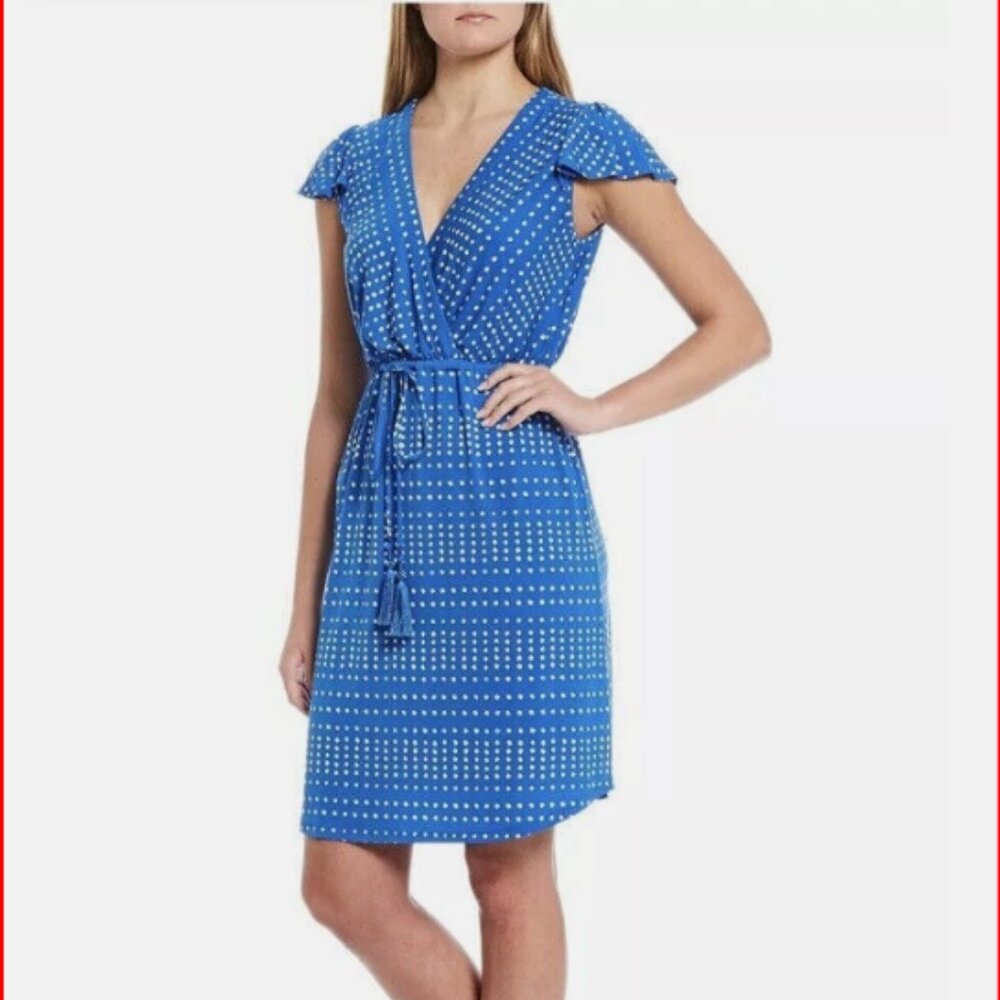 Tommy Bahama Womens Blue Dunmore Dot Short Dress XL